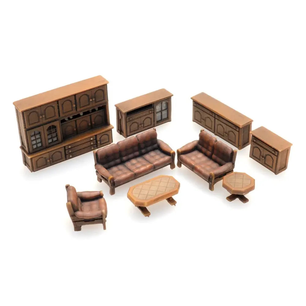 Intérieur de salon marron foncé - AR387.505 - HO 1/87 - 5