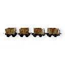 Lot de 4 wagons de chargement - Minitrains 3113 - HOe 1/87 - Ep III - 3