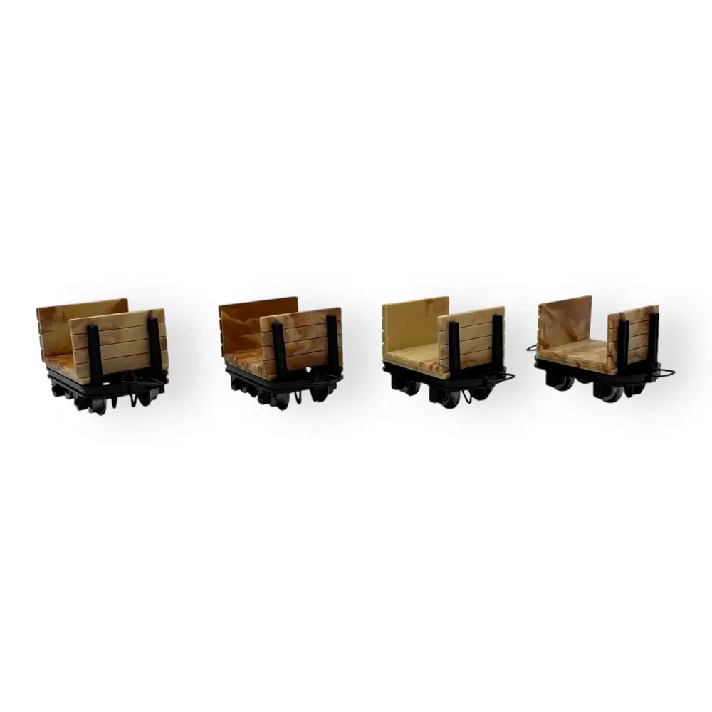 Lot de 4 wagons de bois sans frein - Minitrains 3004 - HOe 1/87 - Ep III - 2R - 2