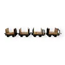 Lot de 4 wagons de chargement, 2 avec et 2 sans frein - Minitrains 3114 - HOe 1/87 - 3