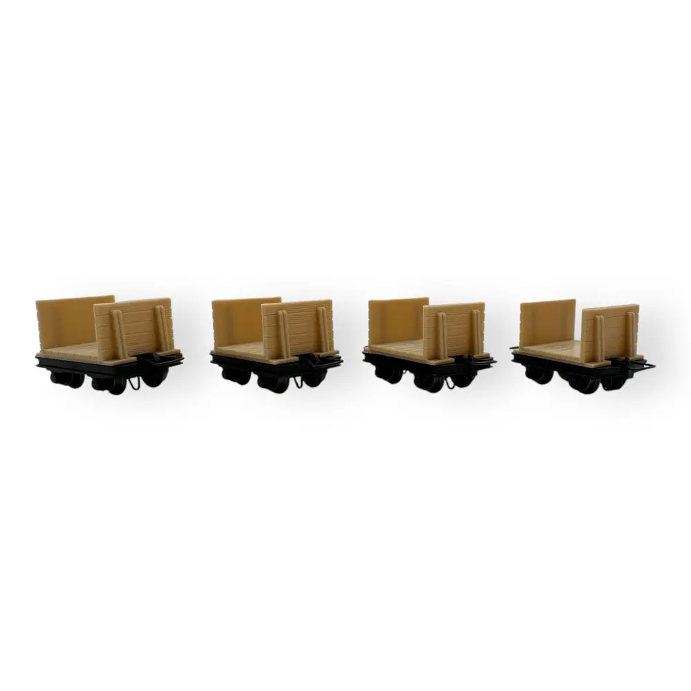 4 wagonnets à pâte à bois - Minitrains 5105 - HOe 1/87 - 2R - 2