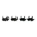 Set de 4 wagons de chargement de bois - Minitrains 3112 - HOe 1/87 - Ep III/IV - 2