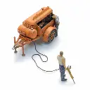 Remorque compresseur avec marteau-piqueur + 2 figurines - Artitec 387.611 - HO 1/87 - 3