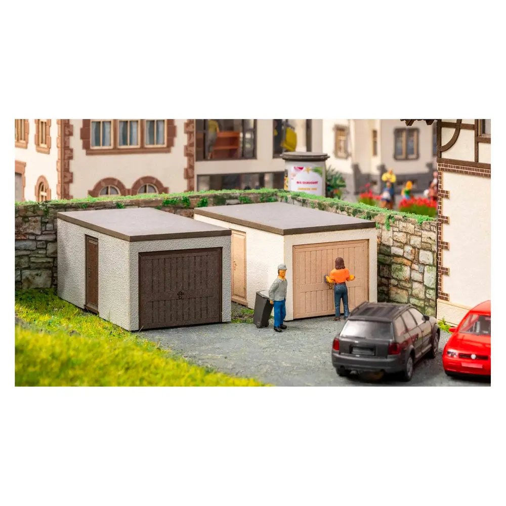 Lot de 2 garages préfabriqués NOCH 14677 - N 1/160 - 38x20x16 mm - 2
