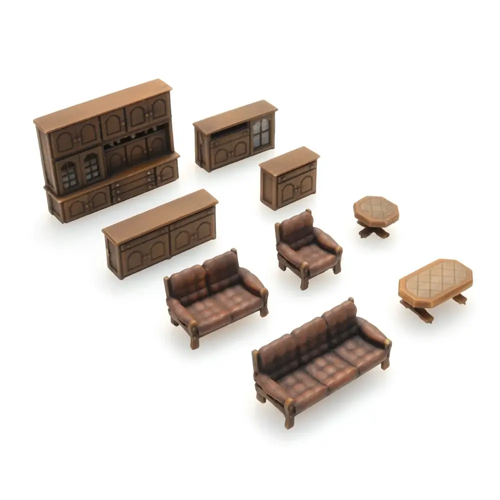 Intérieur de salon marron foncé - AR387.505 - HO 1/87 - 2