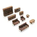 Intérieur de salon marron foncé - AR387.505 - HO 1/87 - 2