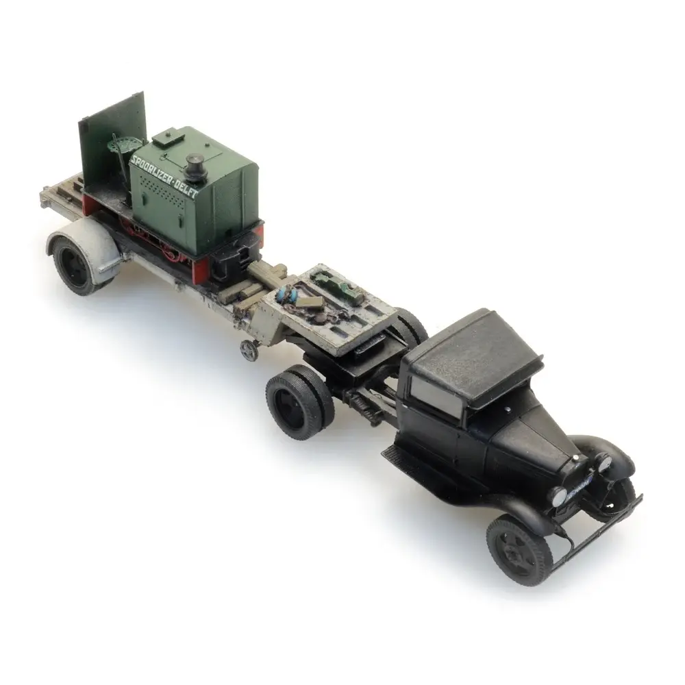 Semi-remorque Ford AA avec locomotive Deutz - ARTITEC 387.556 - HO 1/127 - 5