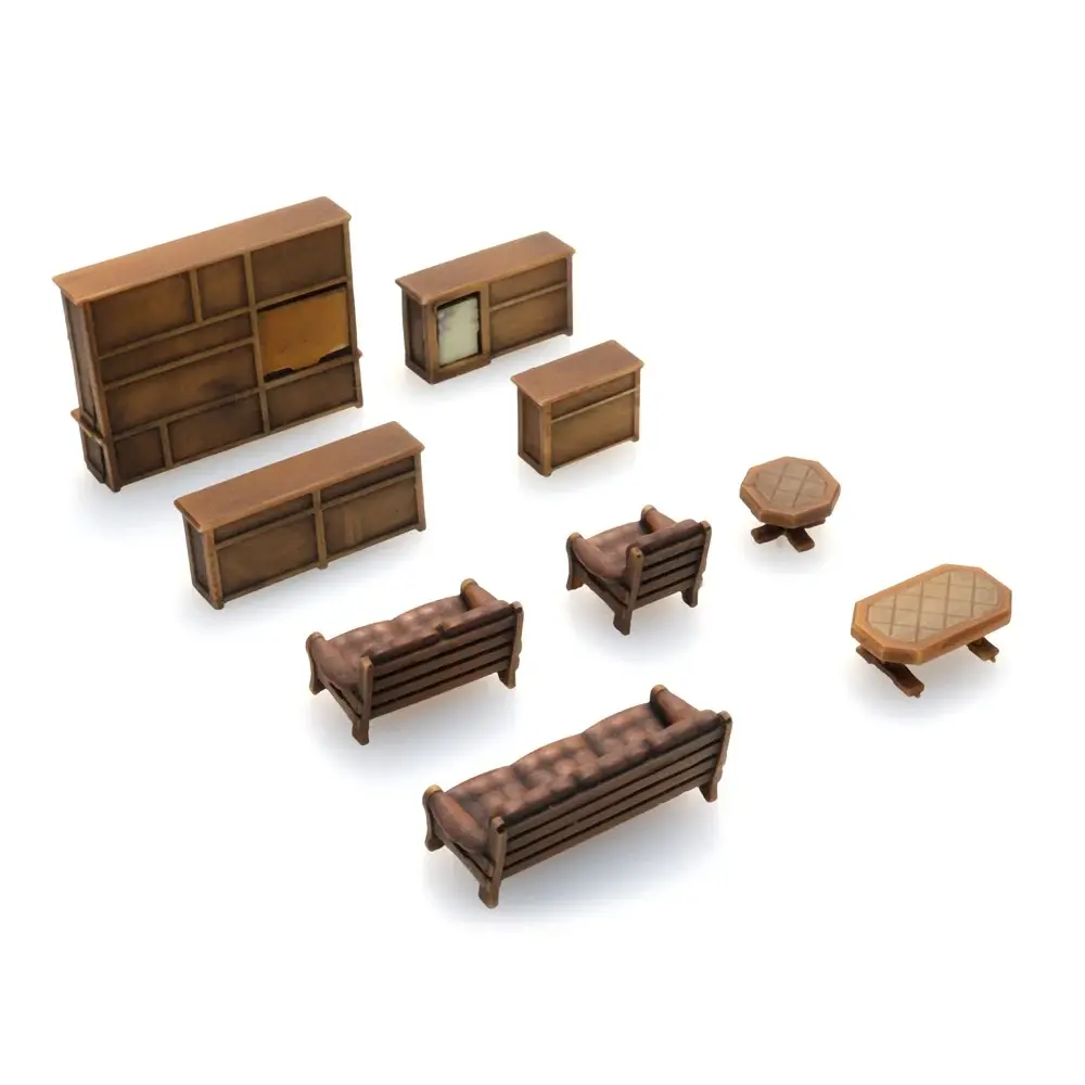 Intérieur de salon marron foncé - AR387.505 - HO 1/87 - 3