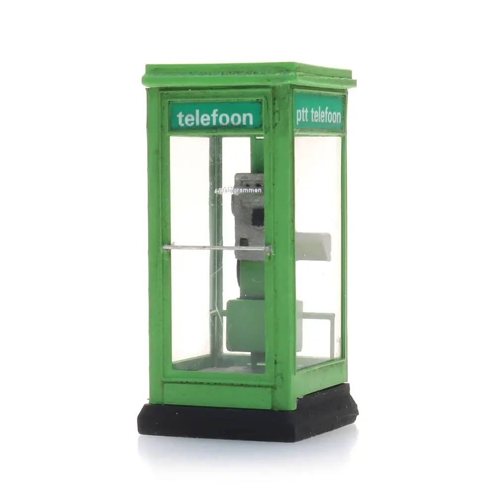 Cabine téléphonique verte des PTT - Artitec 387.484 - HO 1/87 - Ep IV - 3