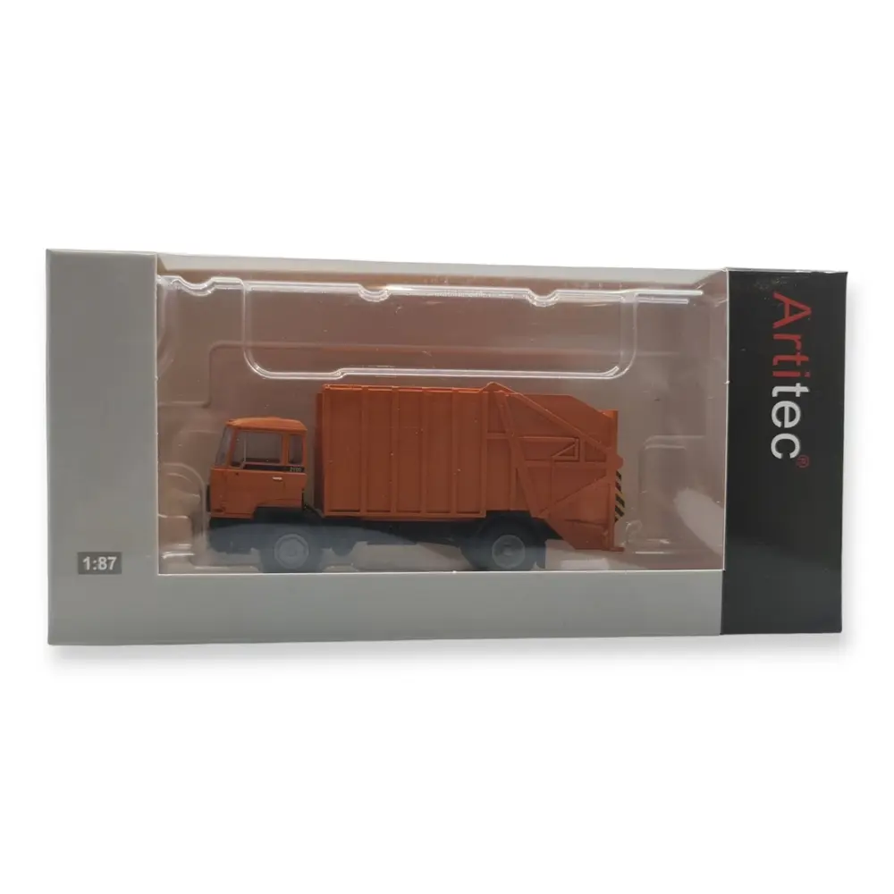 Camion poubelle DAF orange - ARTITEC 487.052.13 - HO : 1/87  - 5