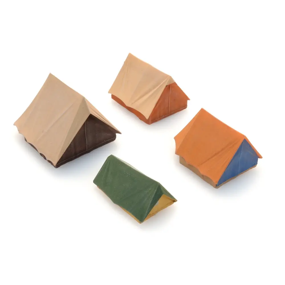 Quatre tentes - différentes couleurs/formes - Artitec 387.567 - HO 1/87  - 3