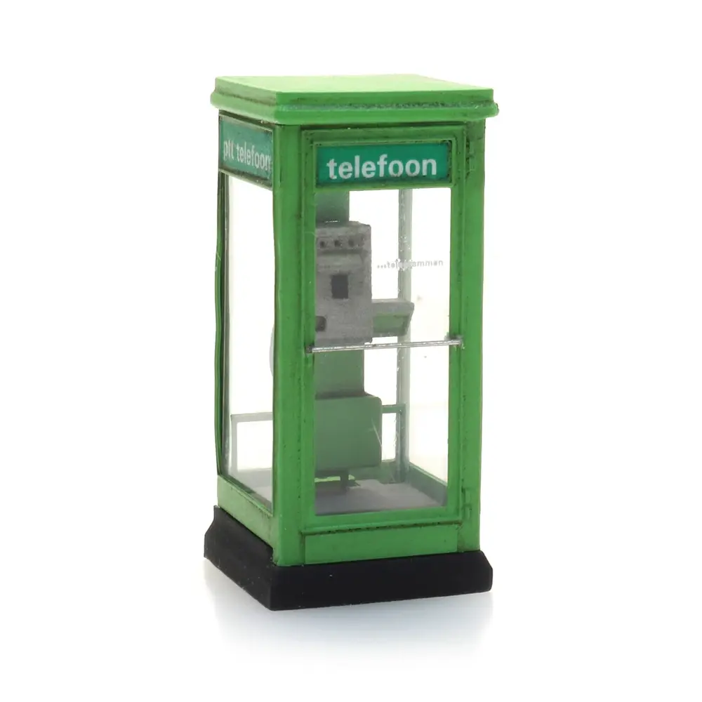 Cabine téléphonique verte des PTT - Artitec 387.484 - HO 1/87 - Ep IV - 2