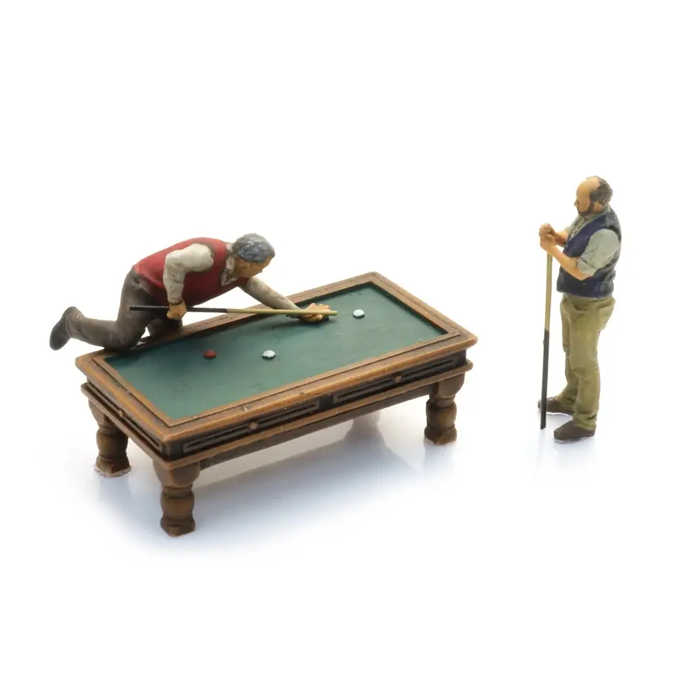 Table de billard et 2 joueurs - Artitec 387.693 - HO 1/87 - 2