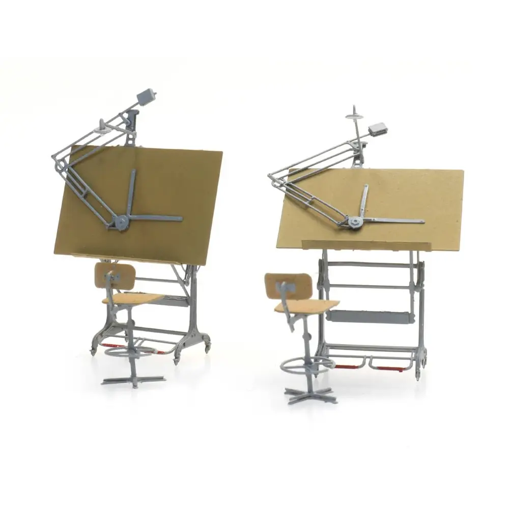 2 tables et chaises d'architecte, prêt à l'emploi - Artitec 387.474 - HO 1/87 - 4