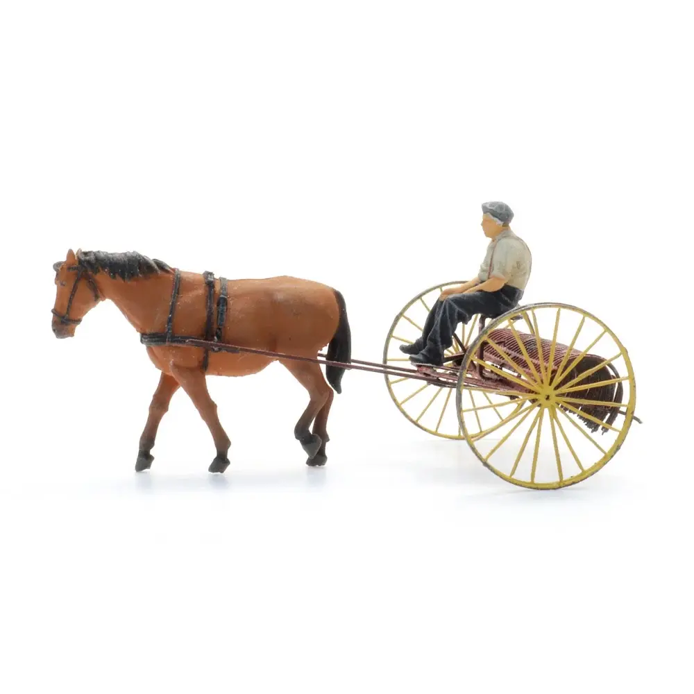 Râteau à Foin avec Cheval + Figurine - Artitec 387.609 - HO 1/87  - 5