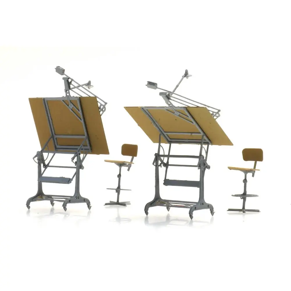 2 tables et chaises d'architecte, prêt à l'emploi - Artitec 387.474 - HO 1/87 - 6