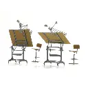 2 tables et chaises d'architecte, prêt à l'emploi - Artitec 387.474 - HO 1/87 - 6