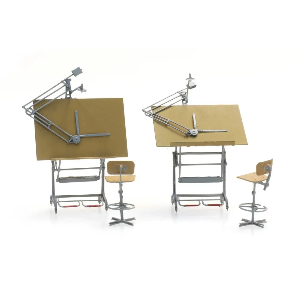 2 tables et chaises d'architecte, prêt à l'emploi - Artitec 387.474 - HO 1/87 - 3