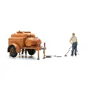 Remorque compresseur avec marteau-piqueur + 2 figurines - Artitec 387.611 - HO 1/87 - 2