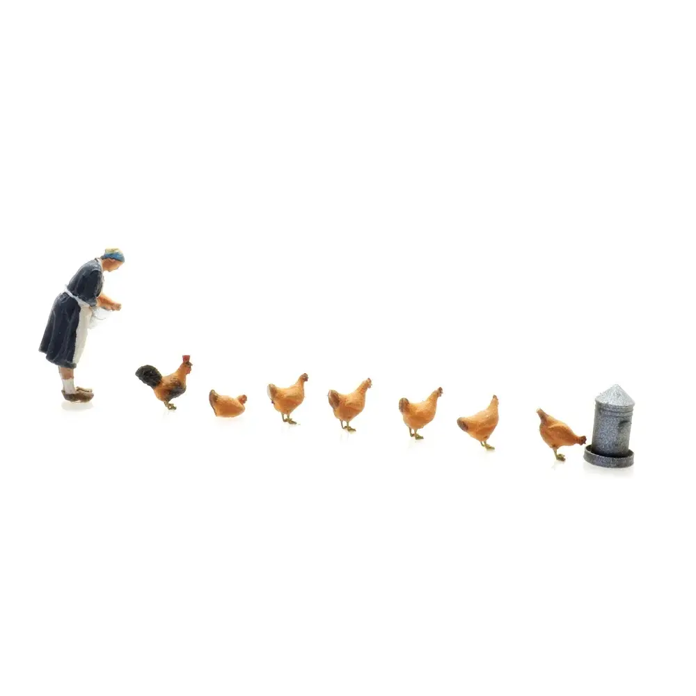 Fermière avec 6 poulets - Artitec AR387.514 - HO 1/87 - 5
