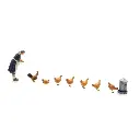 Fermière avec 6 poulets - Artitec AR387.514 - HO 1/87 - 5
