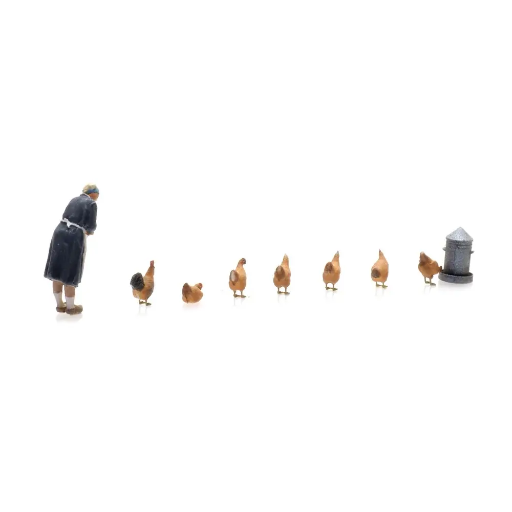 Fermière avec 6 poulets - Artitec AR387.514 - HO 1/87 - 2