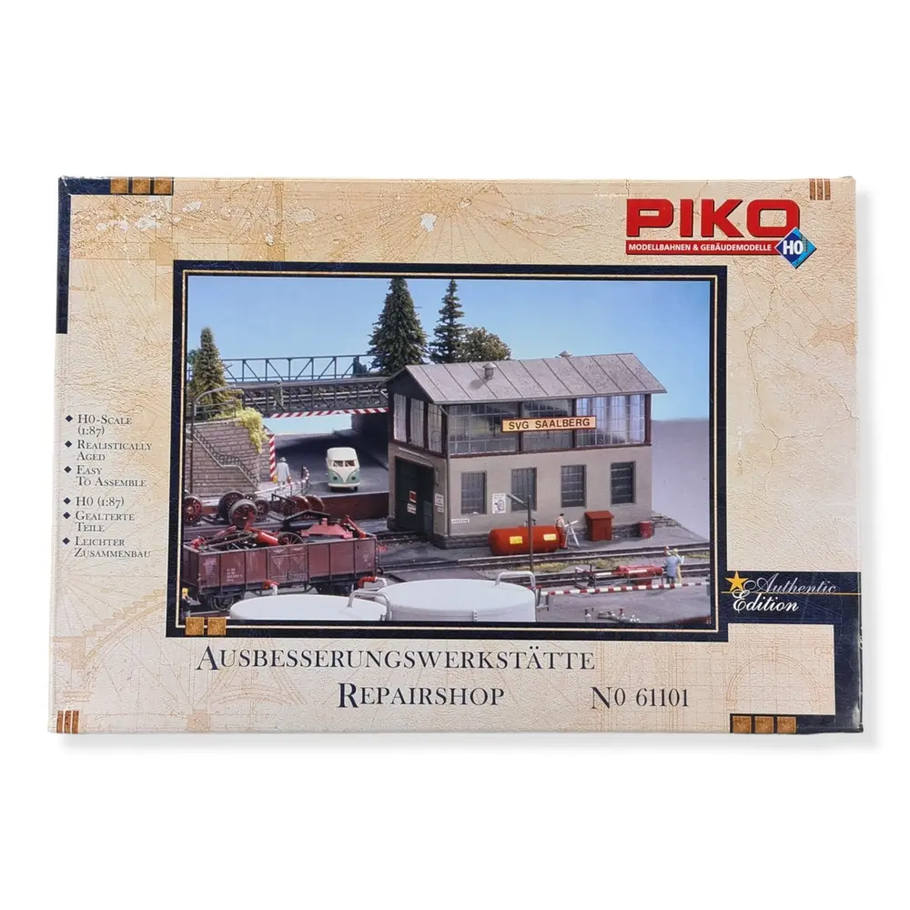 Atelier de réparation ferroviaire PIKO 61101 - HO 1/87 - 210x230x106mm - 3