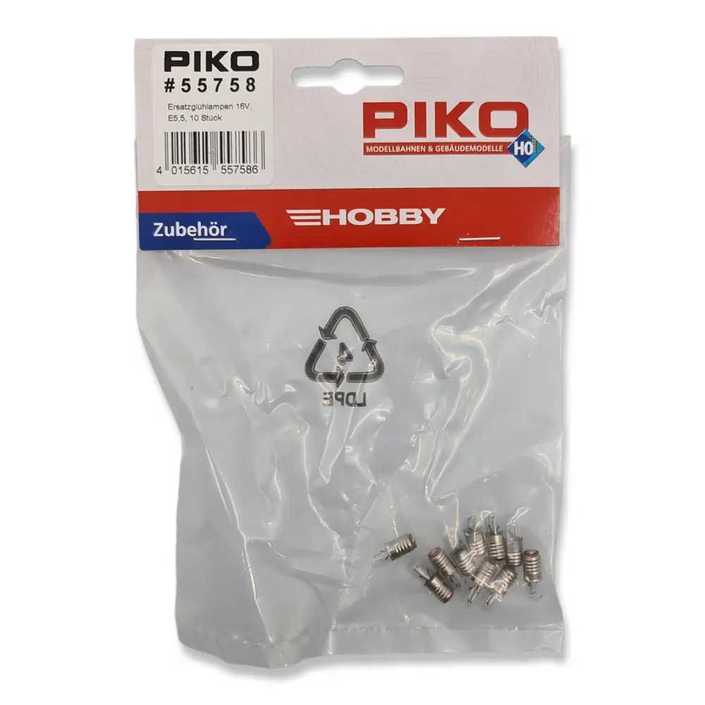 Pack de 10 ampoules de rechange Piko 55758- HO 1/87 - 19 V - 2