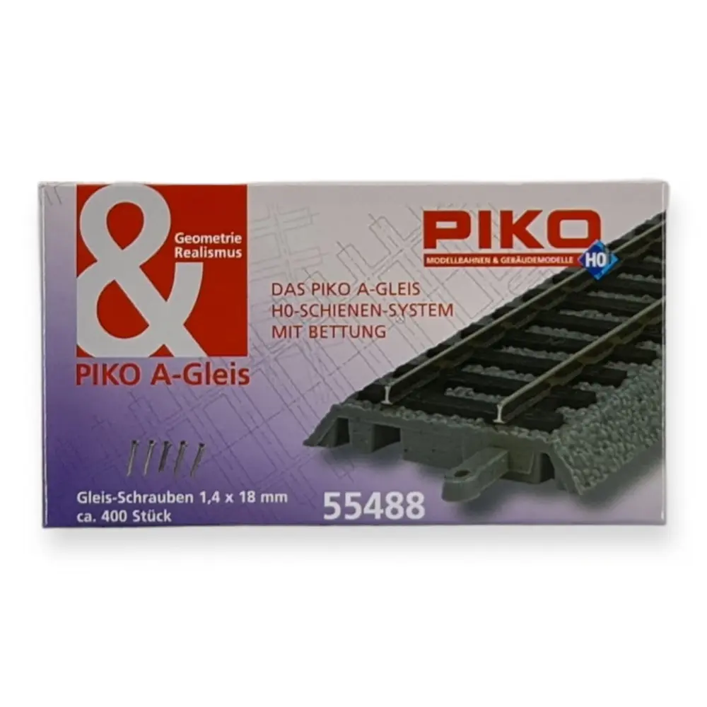 Boite de 400 vis pour rails ballastés PIKO 55488 | Dimension :1.4x18mm - 3