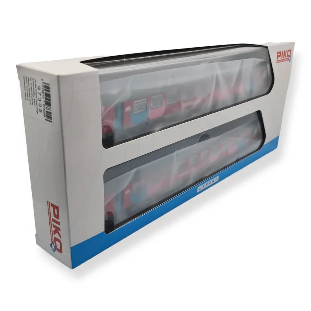 Coffret 2 voitures corail "OUIGO" PIKO 97305 - HO 1/87 - EP VI - 2nd classe - 4