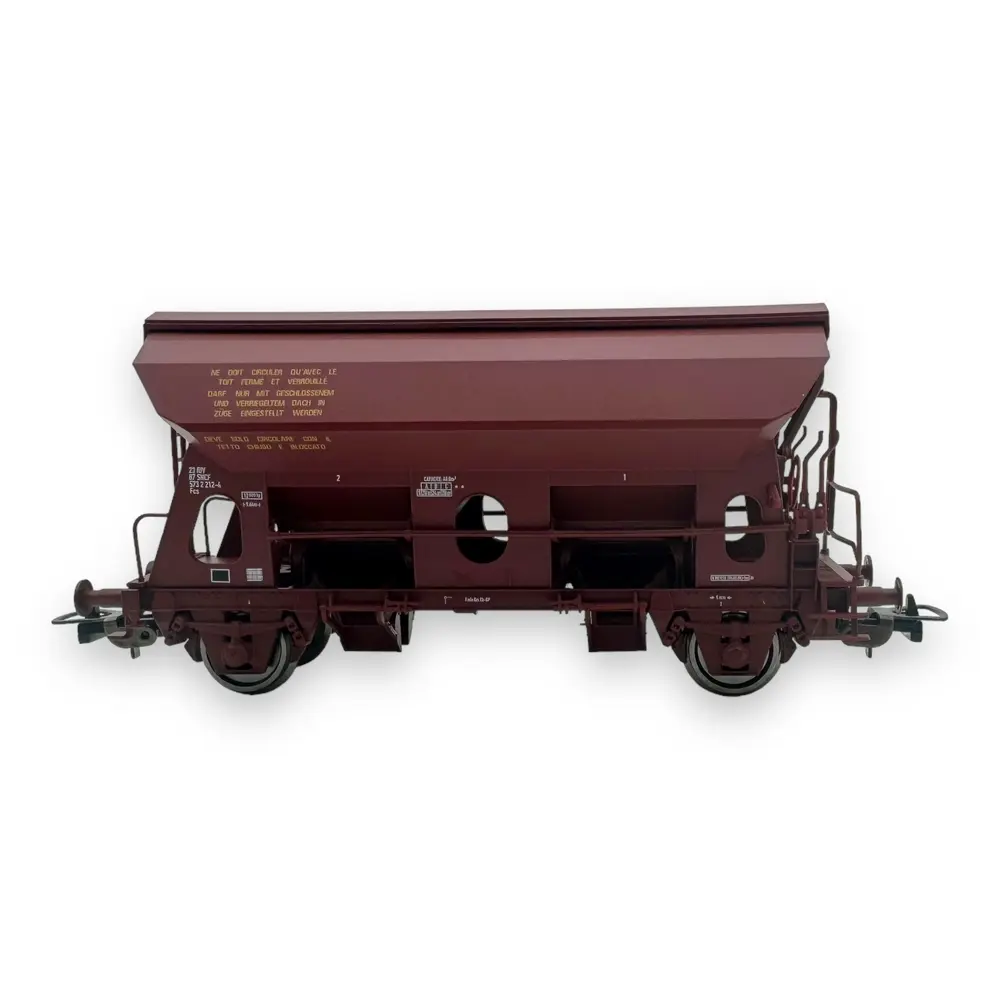 Wagon trémie couvert à 2 essieux brun - Piko 97137 - HO 1/87 - SNCF - Ep V - 2R - 3