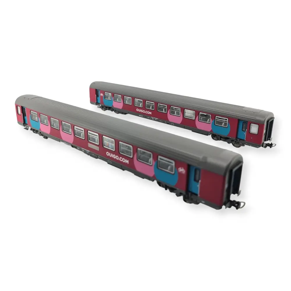 Coffret 2 voitures corail "OUIGO" PIKO 97305 - HO 1/87 - EP VI - 2nd classe - 2