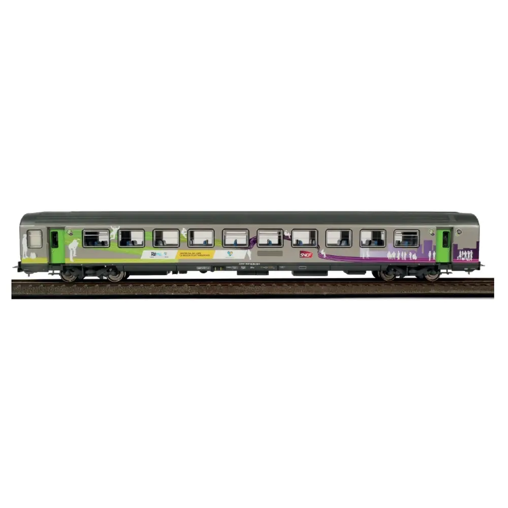 Set de 2 voitures Corail VTU REMI intercités, A10tuh + B11tu - Piko 97134 - HO 1/87 - SNCF - Ep VI - 2R - 4