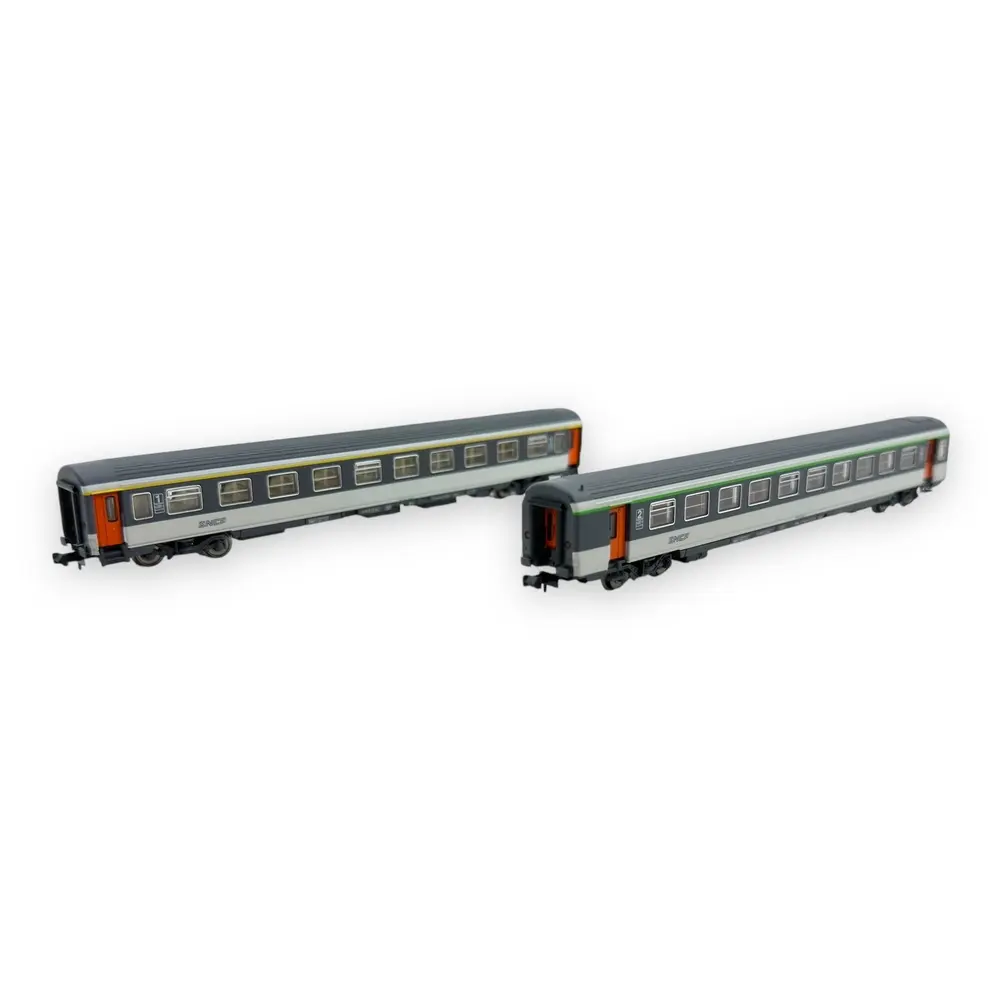 Set de 2 voitures voyageurs Corail VU livrée d’origine - Piko 94502 - N 1/160 - SNCF - EP V - 2R - 2