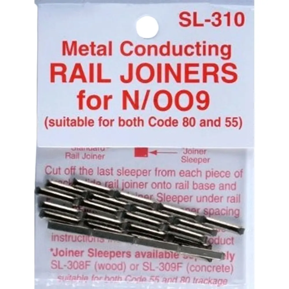 Sachet de 24 éclisses maillechort - PECO SL310 -Code 80 et 55 - N 1/160EME - 2R - 3