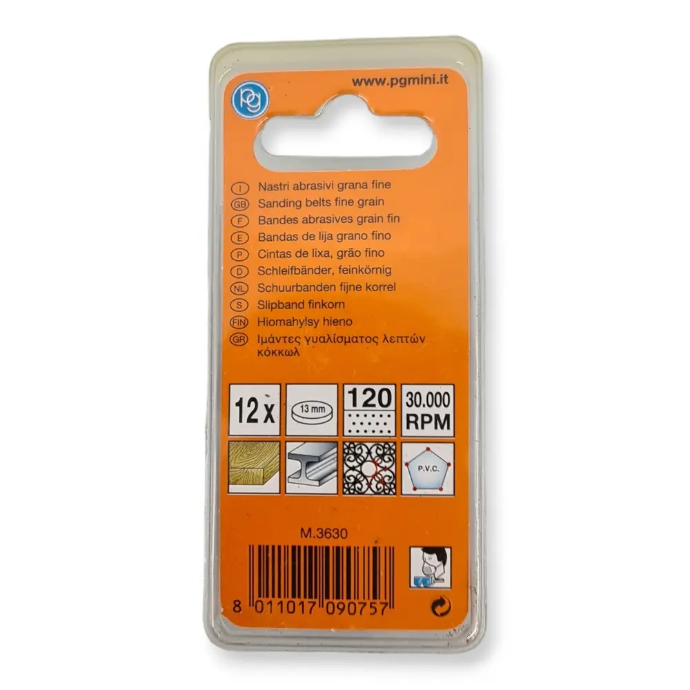 Set 12 bandages abrasifs - PG MINI M.3630 - Diamètre 13 mm - 3