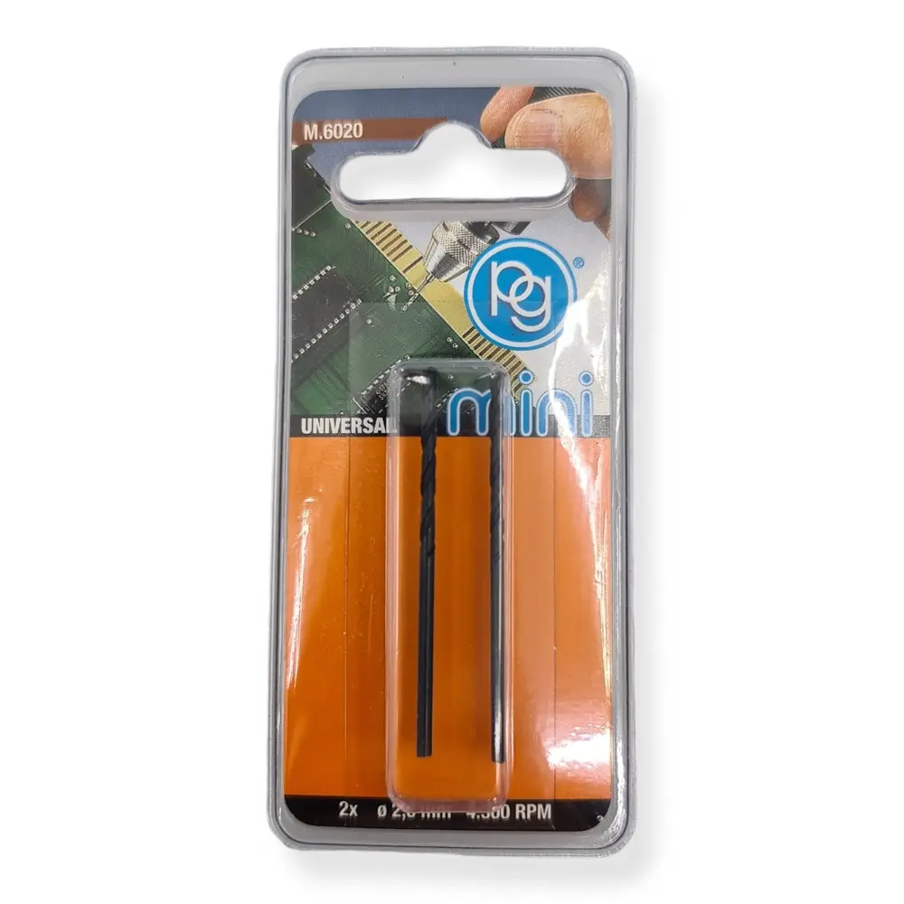 Set de 2 Forêts PG Mini M6020 en pointe HSS - diamètre 2 mm - 4300 rpm - 2