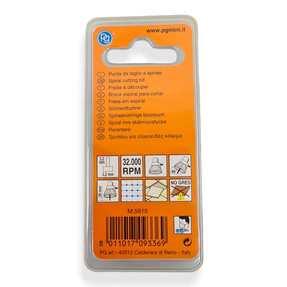 Fraise à découper en spirale pour carrelage mural - PG Mini M5915 - 3.2mm - 3