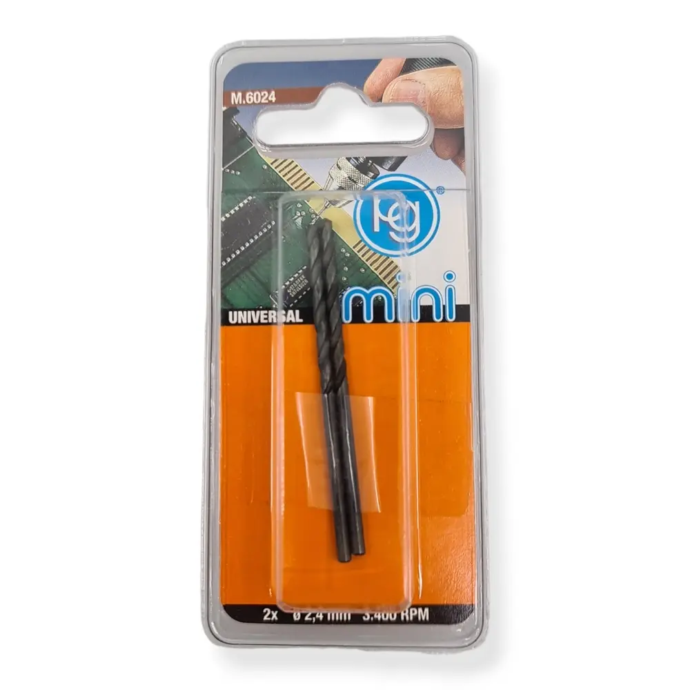Set 2 forets en HSS - PG Mini M6024 - Diamètre 2,4 mm - 2
