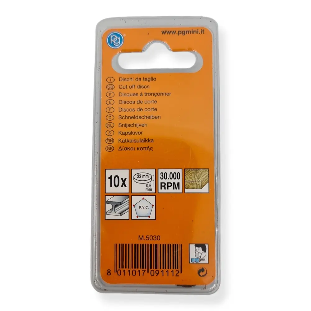 10 disques à découper, diamètre 22 x 0,6mm - PG Mini 5030 - 3