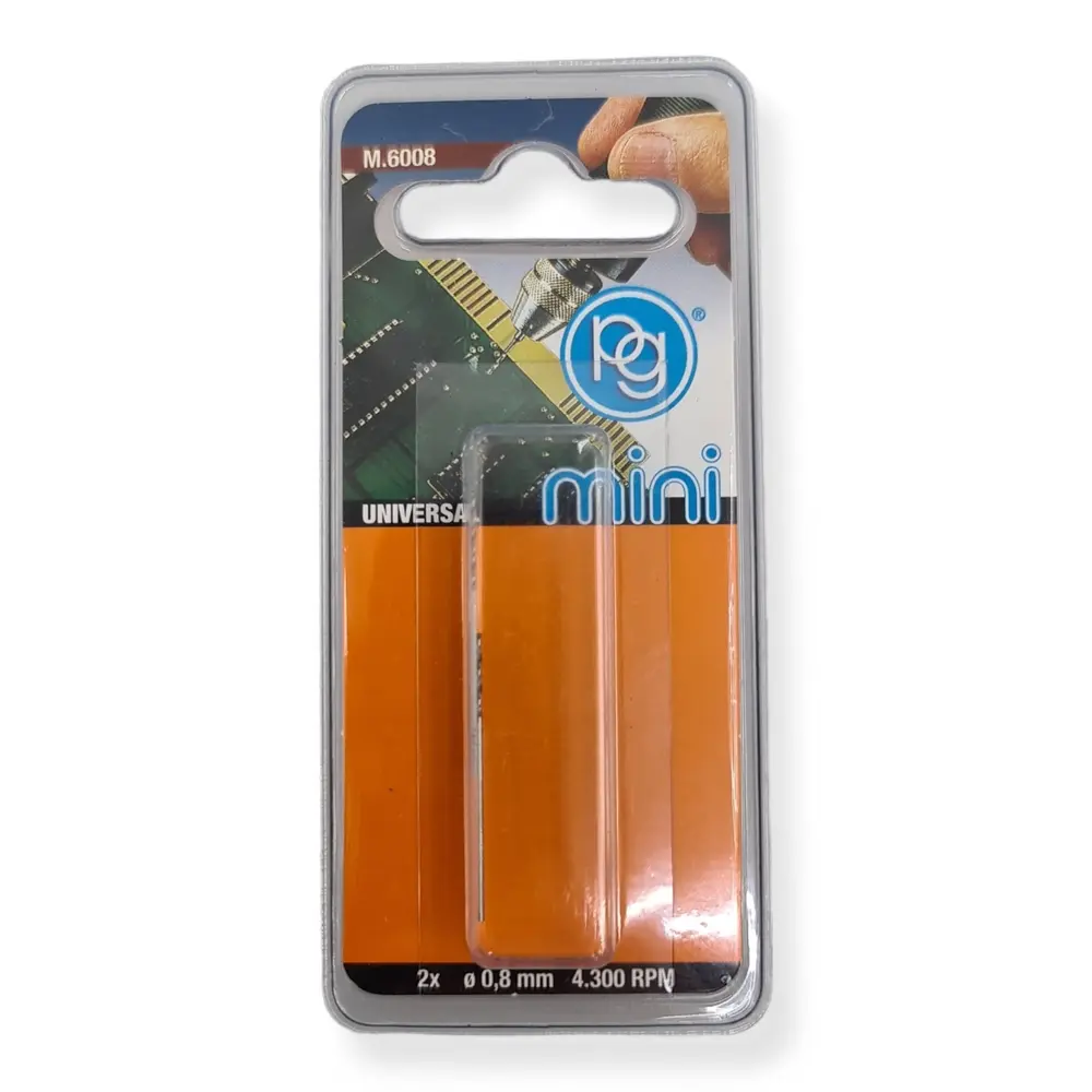 Set 2 forets en HSS - PG Mini M.6008 - Diamètre 0.8 mm - 2