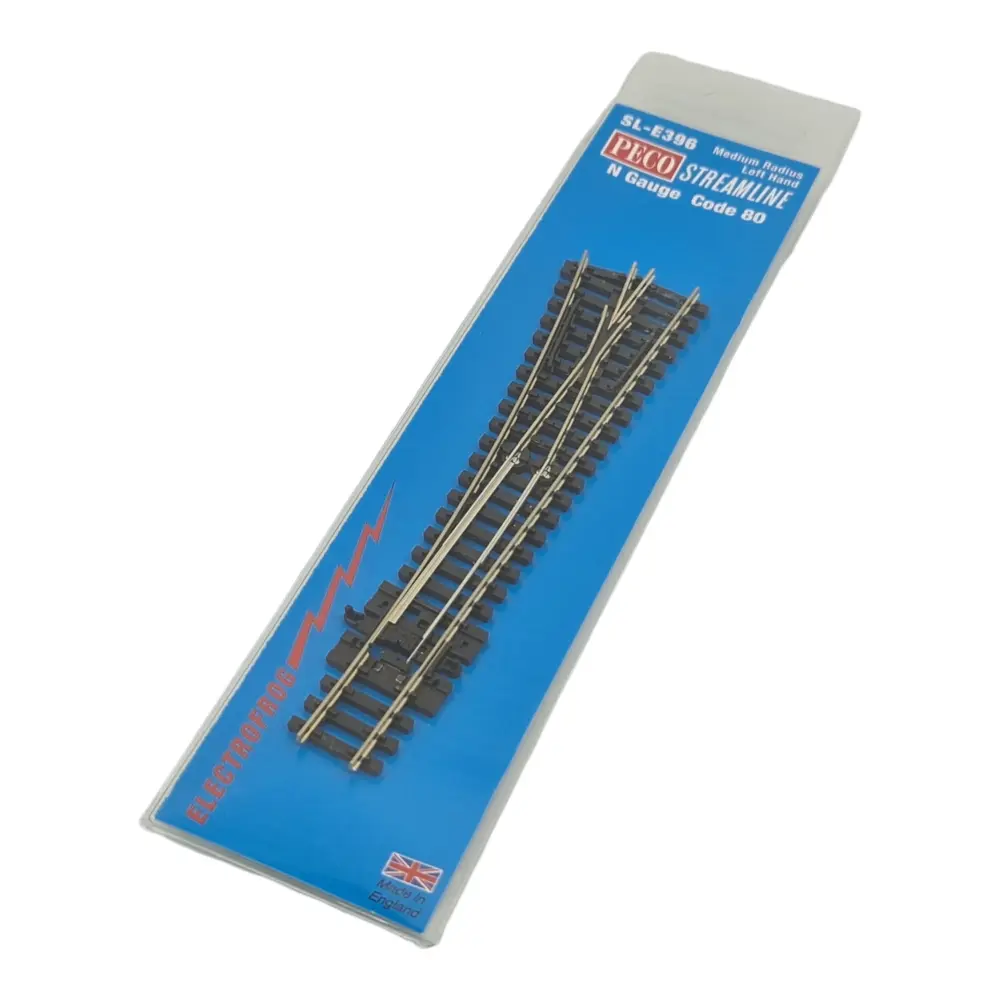 Aiguillage gauche R457 12° 123.7 mm ELECTROFROG PECO SLE396 - N 1/160 - code 80 - 2