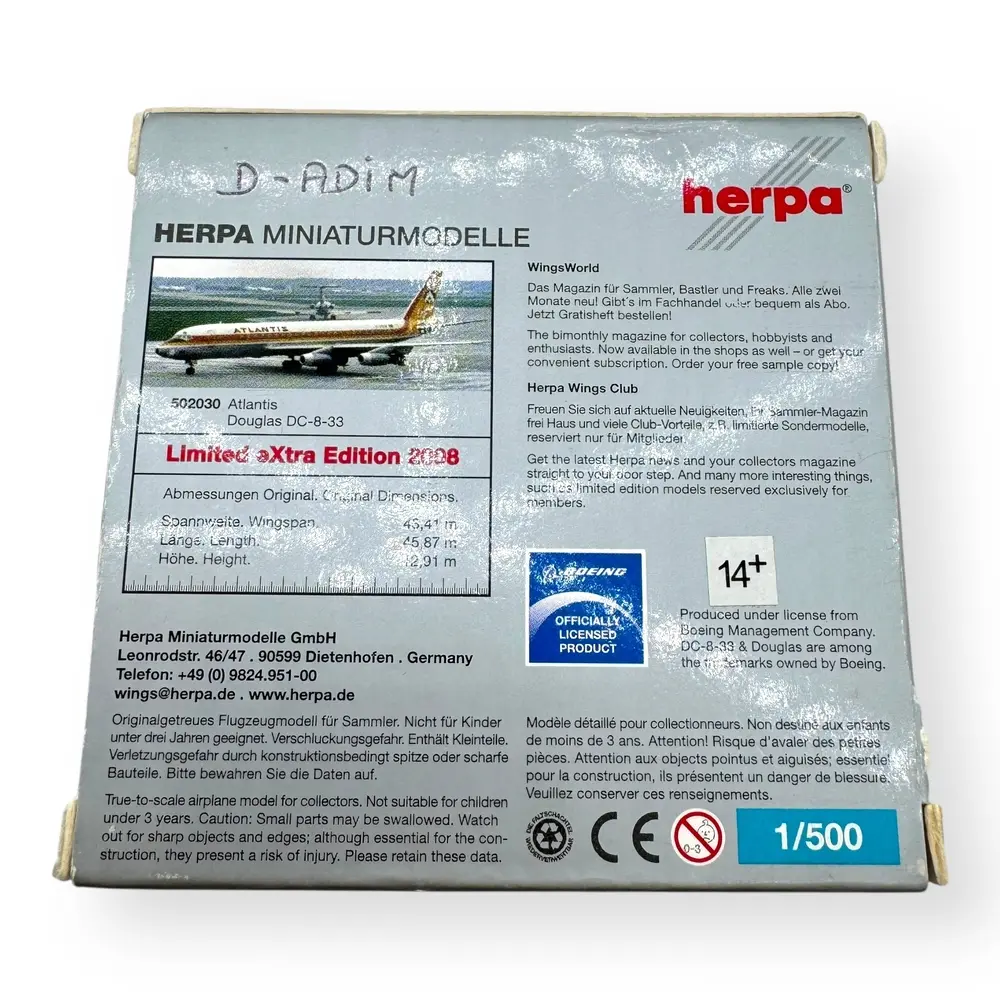 Atlantis Douglas DC-8-33 - Herpa 502030 - 1/500 - 5