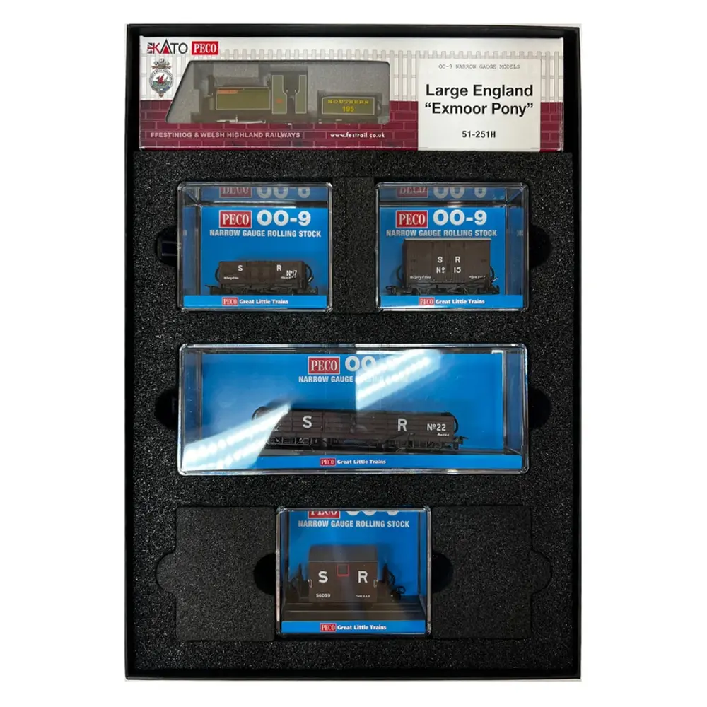 Locomotive à vapeur « Exmoor Pony » et wagon édition spéciale pack train - Peco GR1004 - OO 1/76 - 3