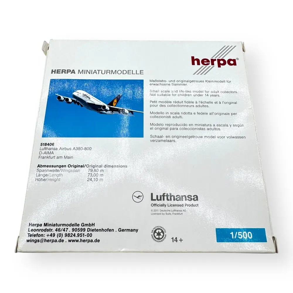 Lufthansa Airbus A380-800 D-AIMA Frankfurt am Main - Herpa 518406 - 1/500 - 5