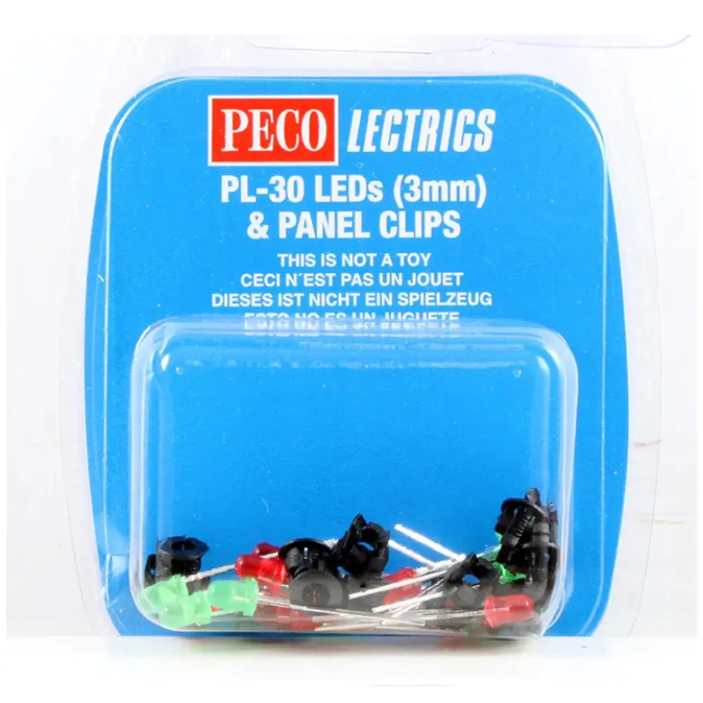 Lot 10 LEDs Rouge et 10 vertes + 20 attaches PECO PL30 - 2