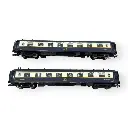 1 voiture restaurant + 1 voiture salon, côte d'azur, vitres carrées - Rivarossi HR4077 - HO 1/87 - CIWL - Ep III - 2R - 2