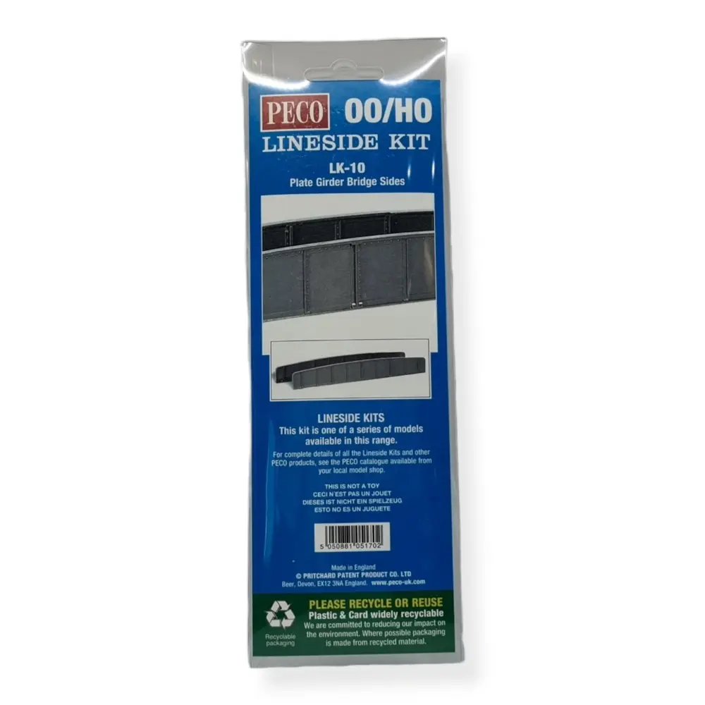 Côtés pont métallique - Peco LK10 - OO / HO - 222 mm  - 2