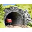 2 Murs intérieurs de tunnel - Courbe - Gris - NOCH 58031 - Échelle HO / HOe / HOm - 100 x 48 x 110 mm - 6