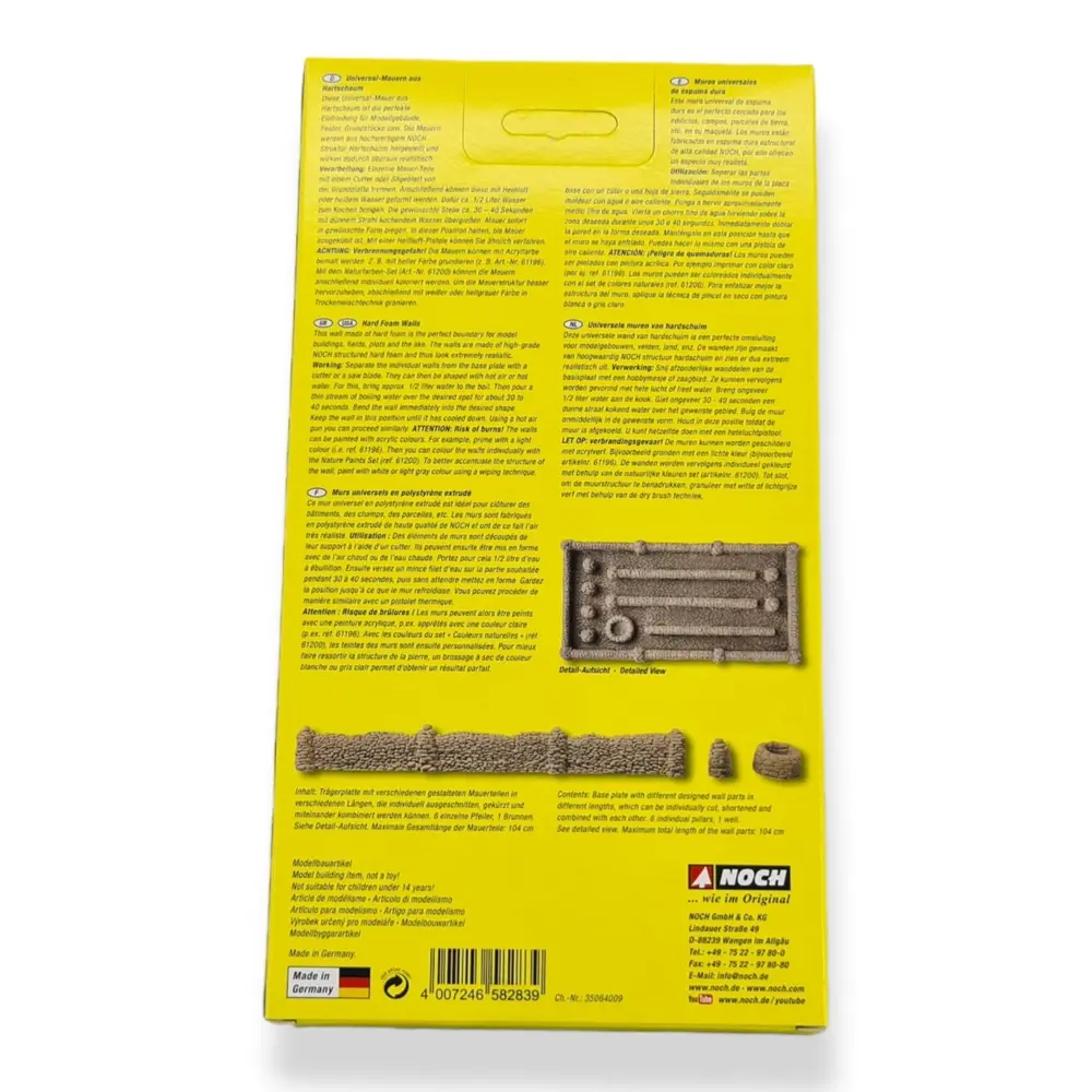 Murs de pierres naturelles Noch 58283 - HO 1/87 Longueur 1050 mm - 3